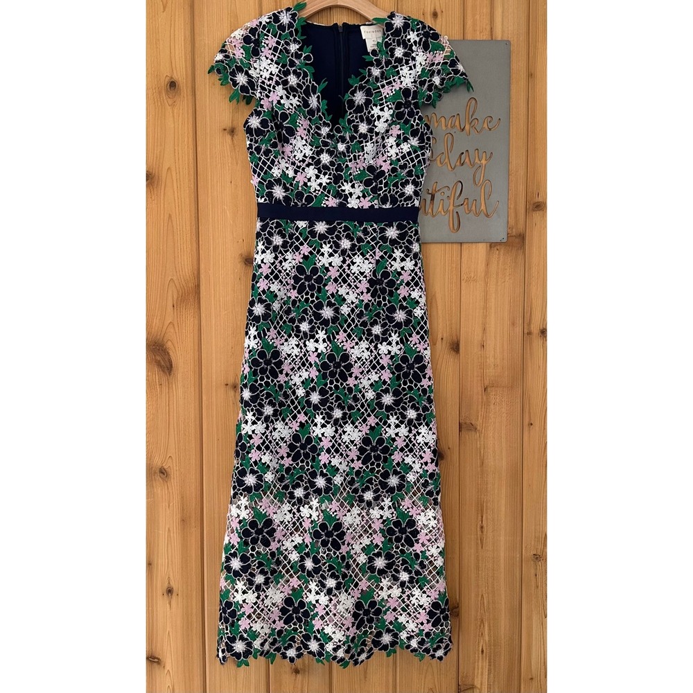 Foxiedox Floral Lace A-Line Maryem Midi Dress Size Extra Small - Picture 3 of 14